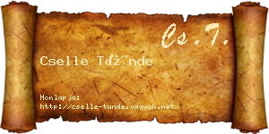 Cselle Tünde névjegykártya